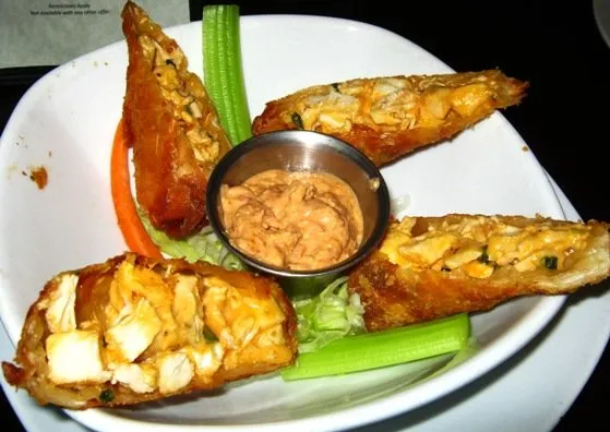 Buffalo chicken eggrolls at Tobacco Road Sport in Durham, NC Triangle Dining