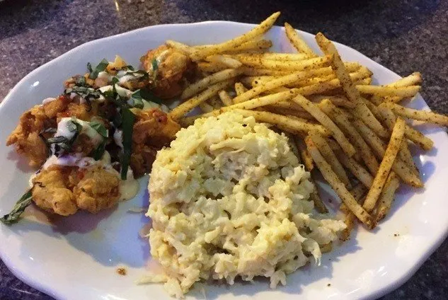 Fried shrimp and cauliflower at Tupelo Honey Cafe in Raleigh- NC Triangle Dining