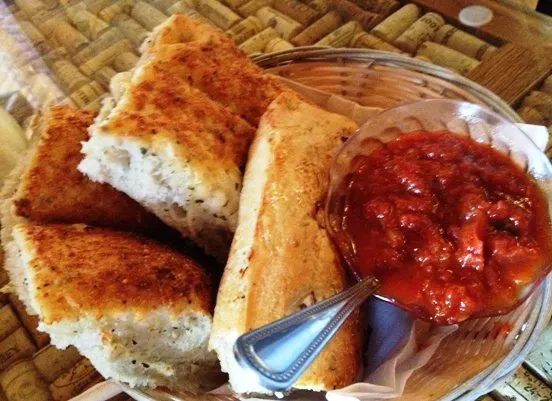 Focaccia and marinara sauce at Daniel's in Apex, NC Triangle Dining
