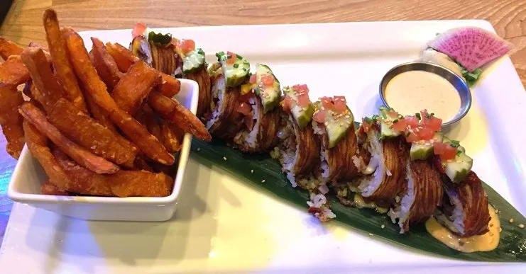 WOOOOO–shi BuffalOOOOO–shi Roll at Cowfish Sushi Burger Bar, Raleigh- NC Triangle Dining