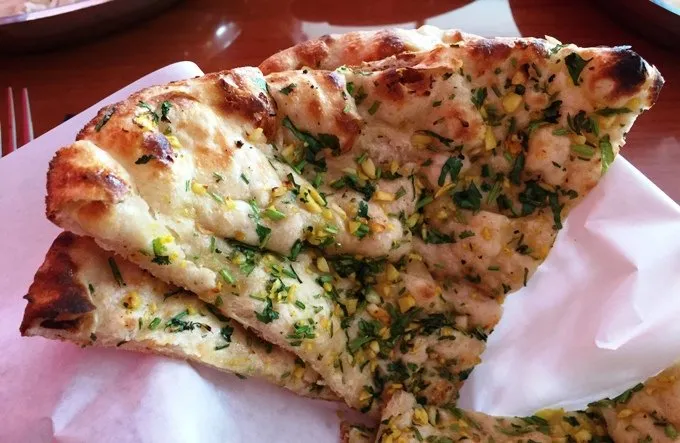 Garlic naan at Himalayan Range in Cary- NC Triangle Dining