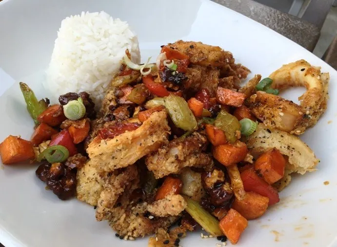 Kung pao calamari at Yard House in Raleigh- NC Triangle Dining