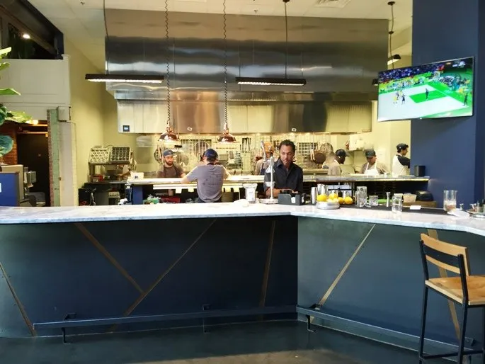 Bar and kitchen at Whiskey Kitchen in Raleigh- NC Triangle Dining