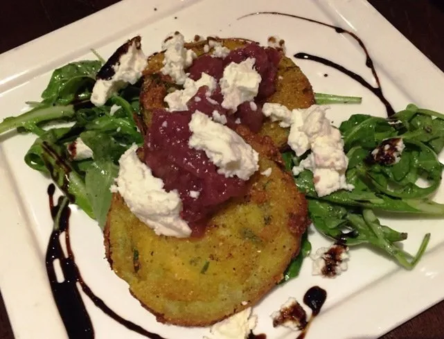 Fried green tomatoes at ORO in Raleigh- NC Triangle Dining