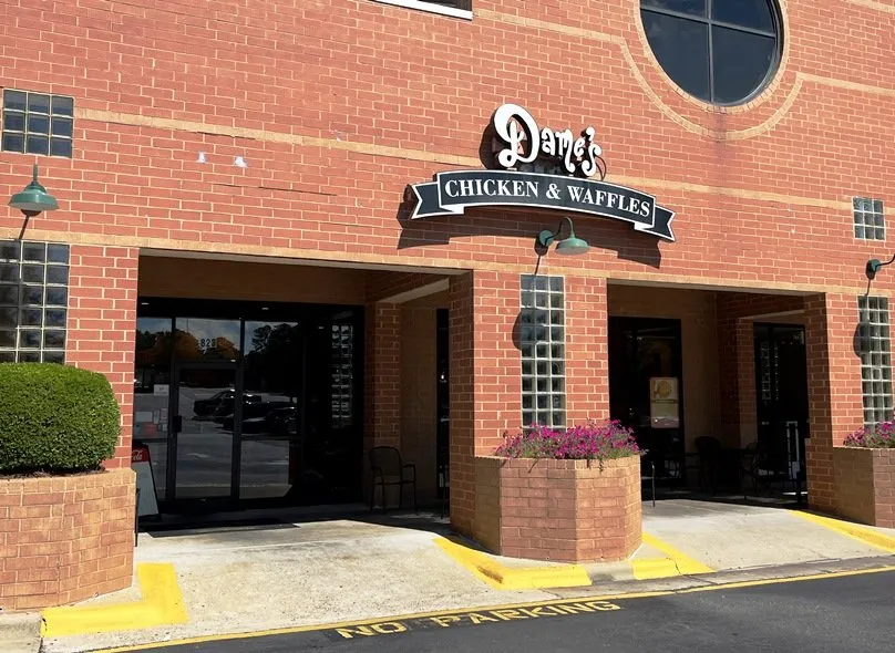 Front of Dame's Chicken & Waffles in Cary - nctriangledining.com