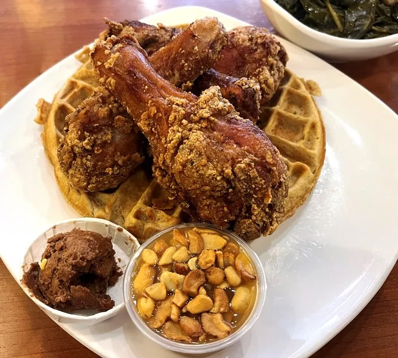 Light brown leghorns at Dame's Chicken & Waffles in Cary - nctriangledining.com