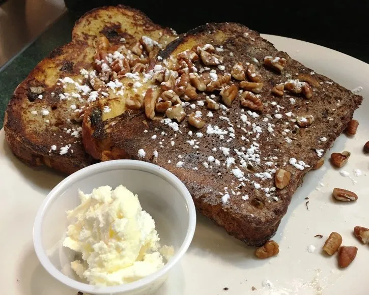 Pecan cinnamon raisin french toast at Metro Diner in Raleigh - NC Triangle Dining