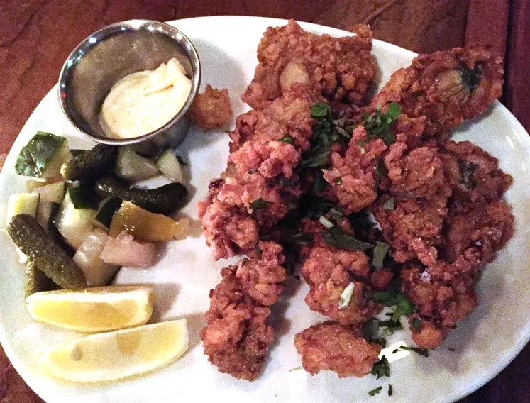 Fried oysters at Bar Virgile in Durham - NC Triangle Dining