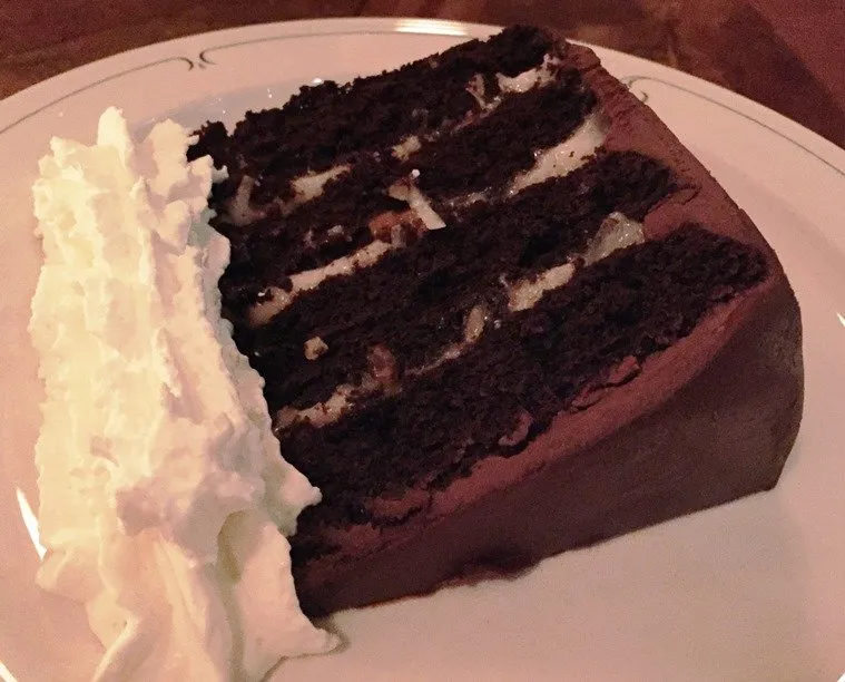 German chocolate cake at Bar Virgile in Durham - NC Triangle Dining
