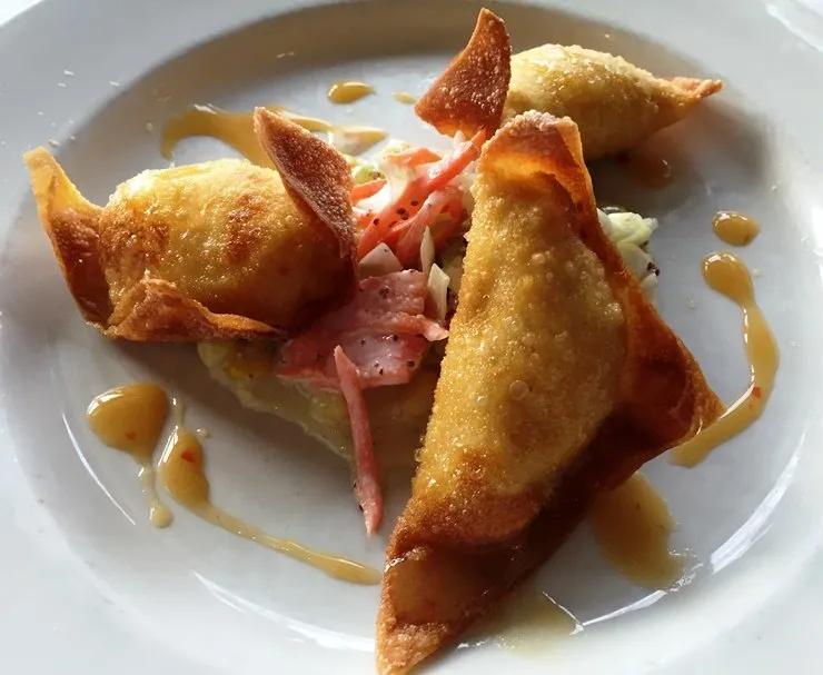 Dixie style crab rangoon at Bloomsbury Bistro in Raleigh - NC Triangle Dining