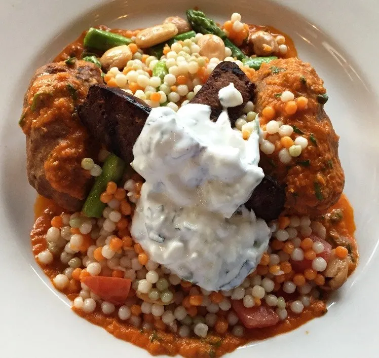 Lamb meatballs with merguez sausage at Bloomsbury Bistro in Raleigh - NC Triangle Dining