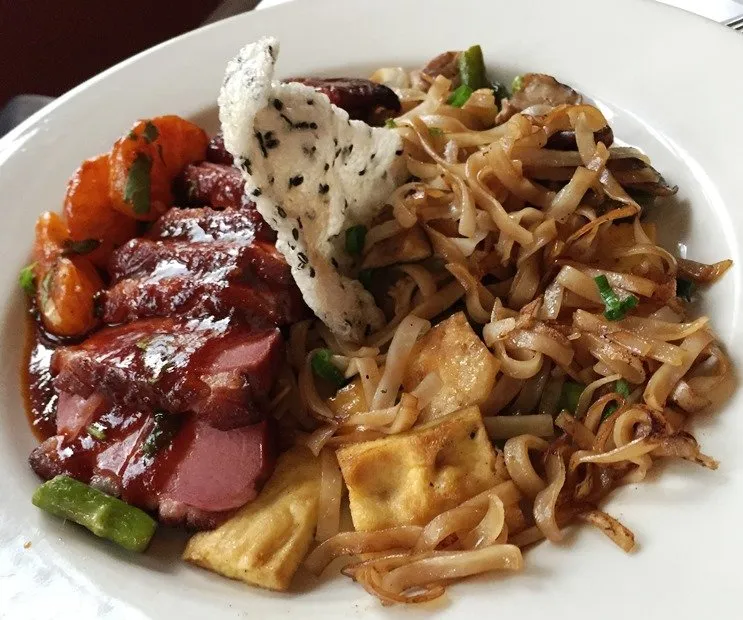 Szechuan duck over noodles at Bloomsbury Bistro in Raleigh - NC Triangle Dining