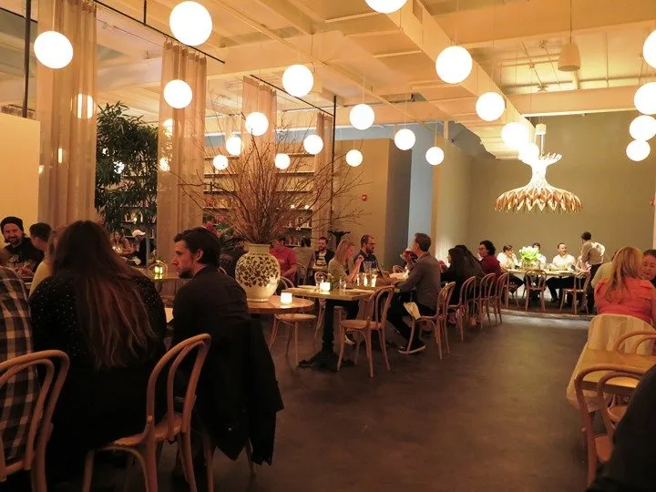 Dining room at Brewery Bhavana in Raleigh