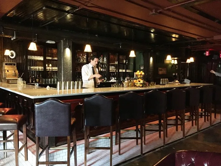 Back bar at Watts & Ward in Raleigh - NC Triangle Dining