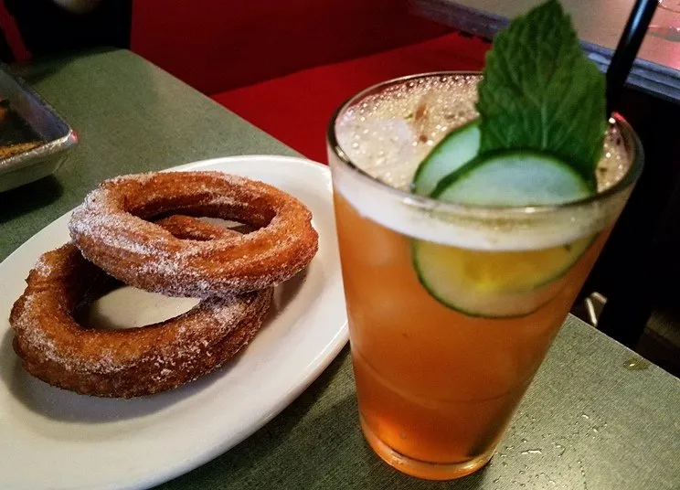 Churros and Pimm's Cup at Poole's Diner in Raleigh - nctriangledining.com
