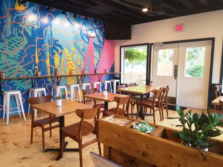 Bright dining room at Eastcut Sandwich Bar in Durham - nctriangledining.com