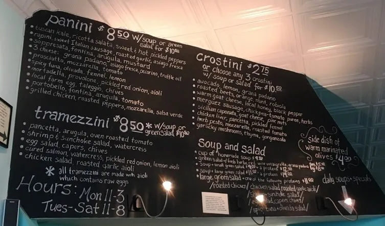 Menu at Toast Paninoteca in Durham - nctriangledining.com