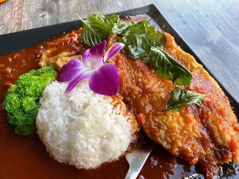 Crispy catfish at Thai at Main Street in Durham - nctriangledining.com