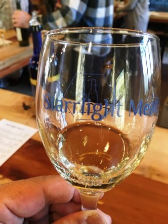 Tasting glass at Starrlight Mead in Pittsboro - nctriangledining.com