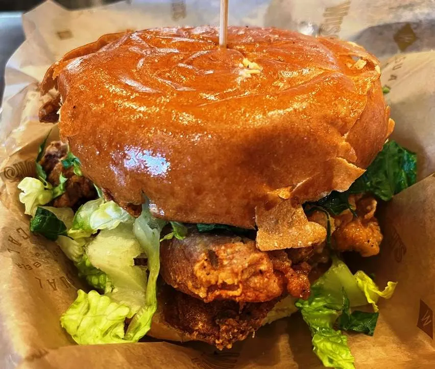 Chicken sandwich with pimento cheese at Wilson's Eatery in Raleigh - nctriangledining.com