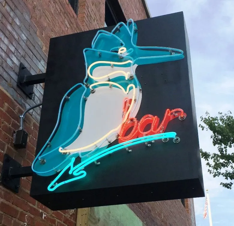 Neon sign for Kingfisher Bar in Durham - nctriangledining.com