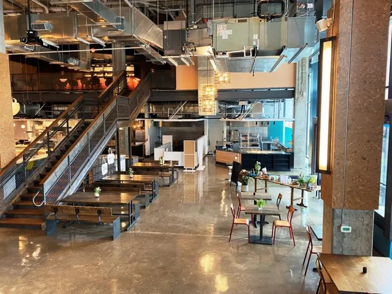 Dining area at Durham Food Hall in Durham, NC - nctriangledining.com