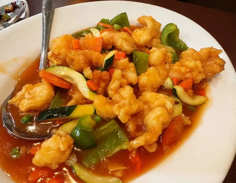 Sweet and sour fried fish filets at Super Wok in Cary, NC Triangle Dining