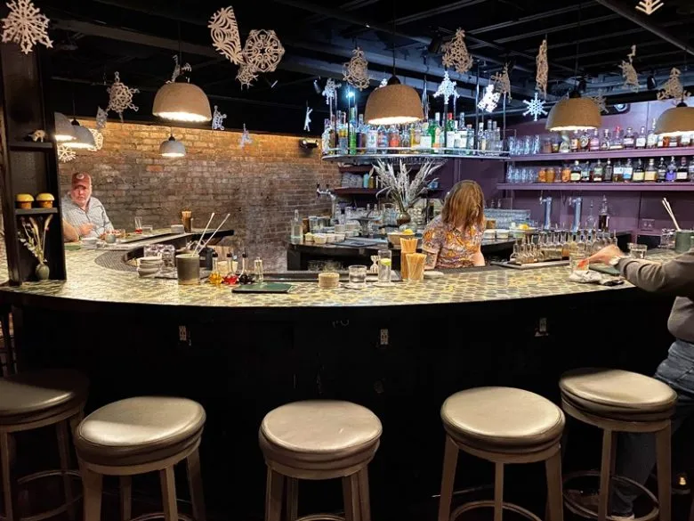 Colorful and hip bar at Kingfisher in Durham - nctriangledining.com