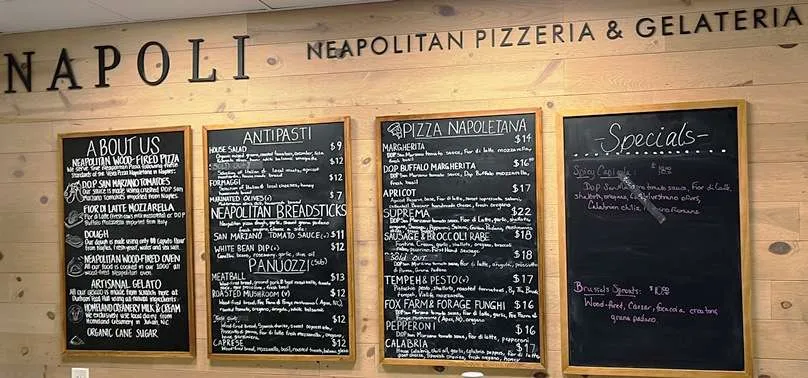 Napoli menu and prices, April 2023 - nctriangledining.com