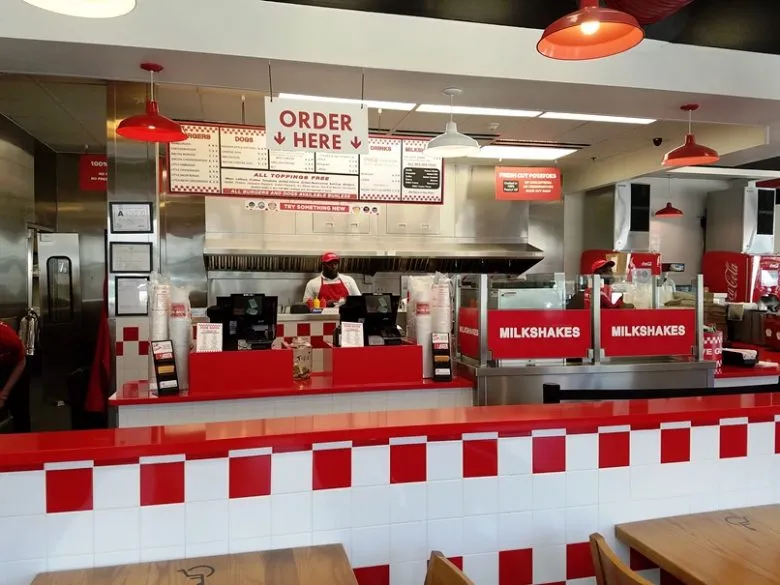 Order counter at Five Guys at North Hills in Raleigh - nctriangledining.com
