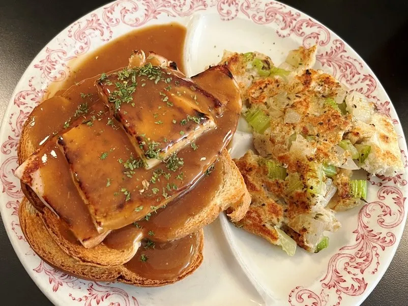 Open-faced turkey sandwich at the Mecca, Raleigh - nctriangledining.com