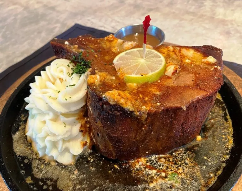 Famous pork chop at Perry's Steakhouse & Grille in Raleigh - nctriangledining.com