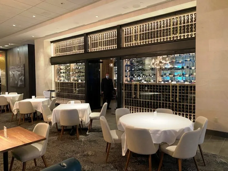 Wine room at Perry's Steakhouse & Grille in Raleigh - nctriangledining.com