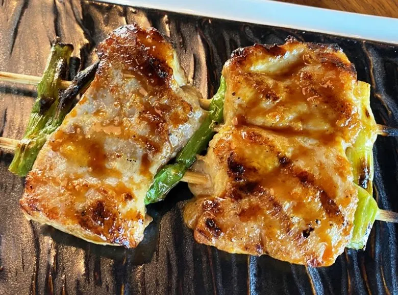 Chicken yakitori and cucumber salad at LuLu Bang Bang in RTP - nctriangledining.com