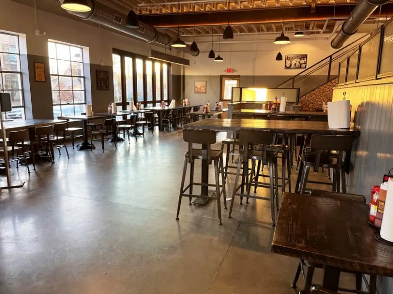 Dining space at Sam Jones BBQ in Raleigh