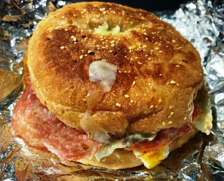 Salami, egg and cheese muffin at Ideal's Sandwiches and Groceries, Durham - nctriangledining.com