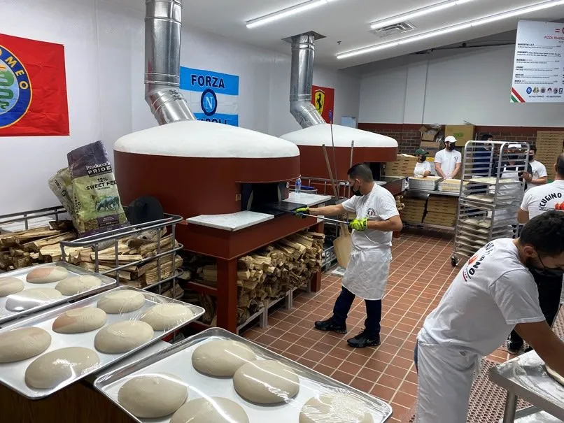 Kitchen and prep area at Cugino Forno in Durham - nctriangledining.com