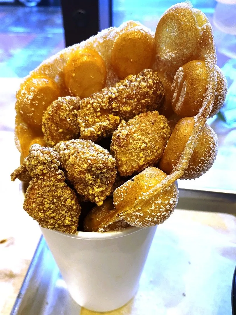 Popcorn chicken and waffle at Cha House in Raleigh - nctriangledining.com