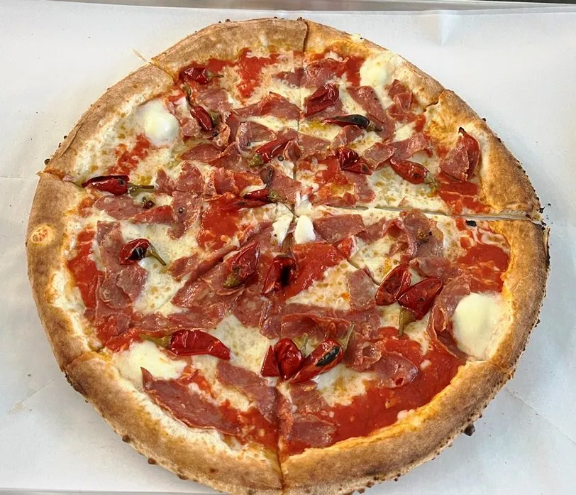 Calabrese pizza at Cugino Forno in Durham - nctriangledining.com