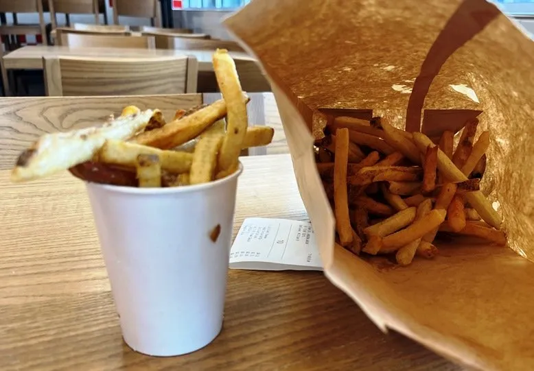 Little fries order at Five Guys at North Hills in Raleigh - nctriangledining.com