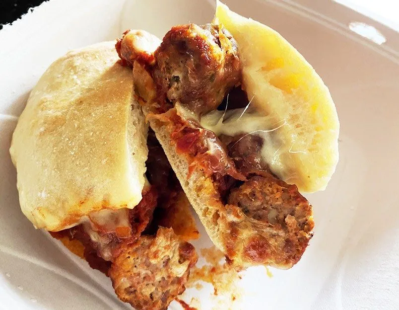 Meatball sandwich at Alimentari at Mothers and Sons in Durham - nctriangledining.com