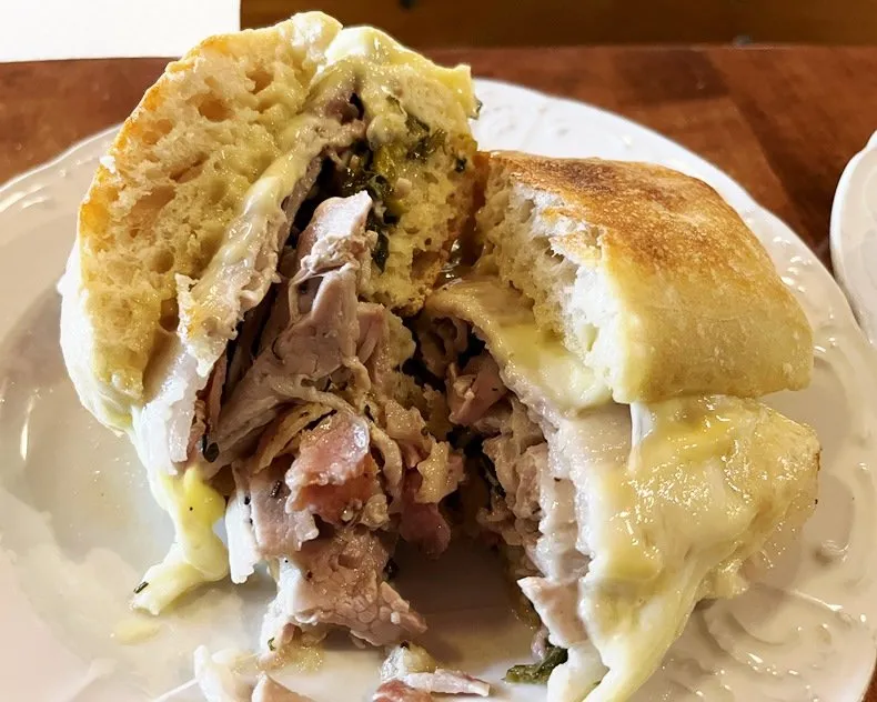 Porchetta sandwich at Alimentari at Mothers and Sons in Durham - nctriangledining.com