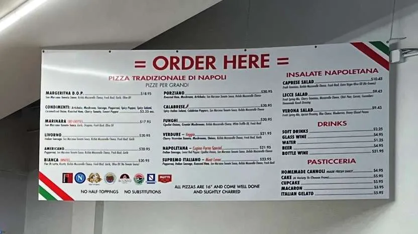 Food menu January 2023 at Cugino Forno in Durham - nctriangledining.com