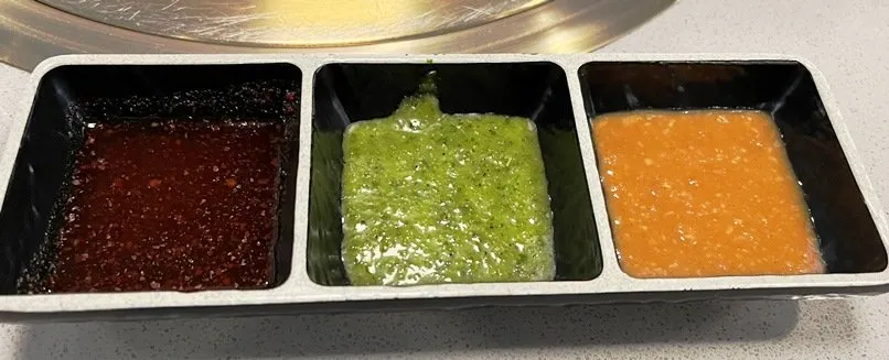 Individual side sauces at Seol Grille in Cary - nctriangledining.com