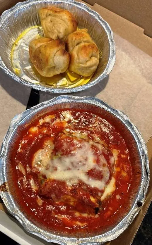 Lunch lasagna at Randy's Pizza in RTP - nctriangledining.com