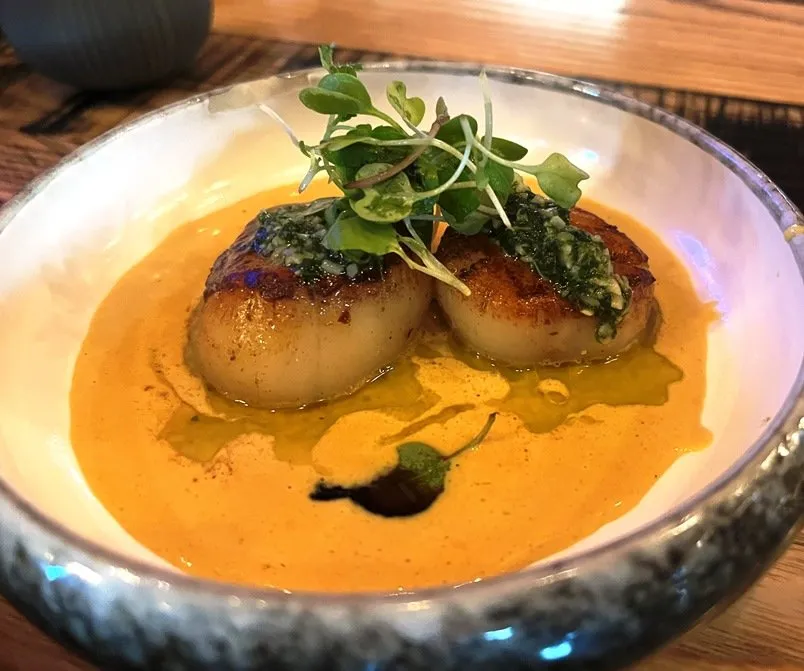 Okinawan scallops at Iza Whiskey & Eats in Carrboro - nctriangledining.com