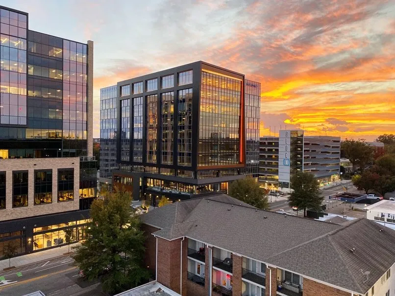 Sunset view at the Willard Rooftop Lounge in Raleigh - nctriangledining.com