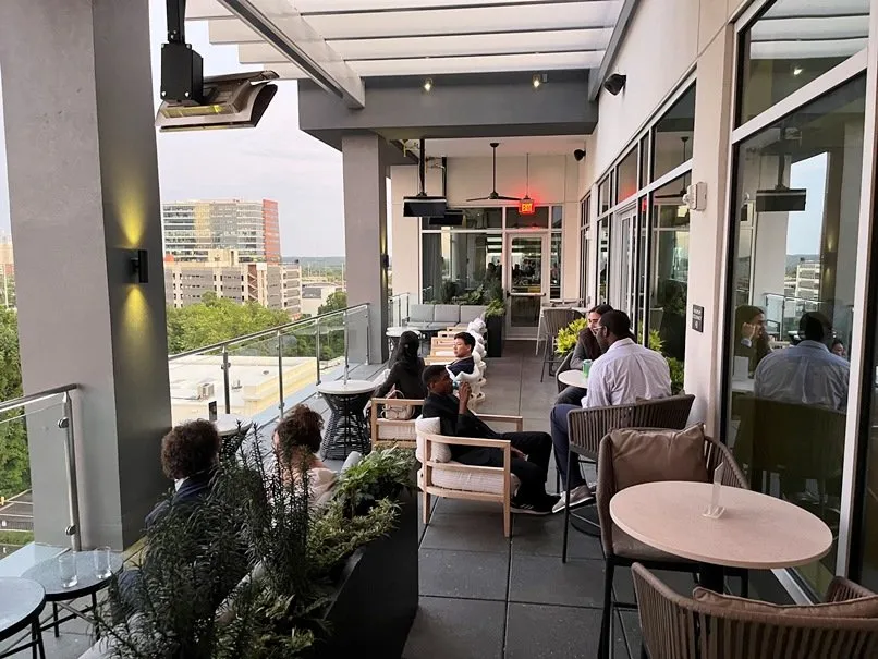 Side patio at the Willard Rooftop Lounge in Raleigh - nctriangledining.com