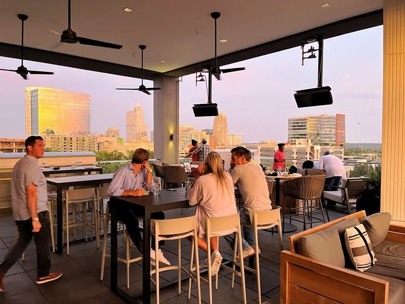 Main patio at the Willard Rooftop Lounge in Raleigh - nctriangledining.com