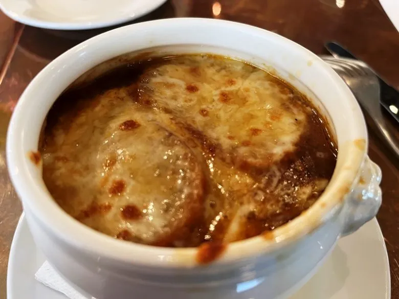 French onion soup at Bluebird in Chapel Hill - nctriangledining.com